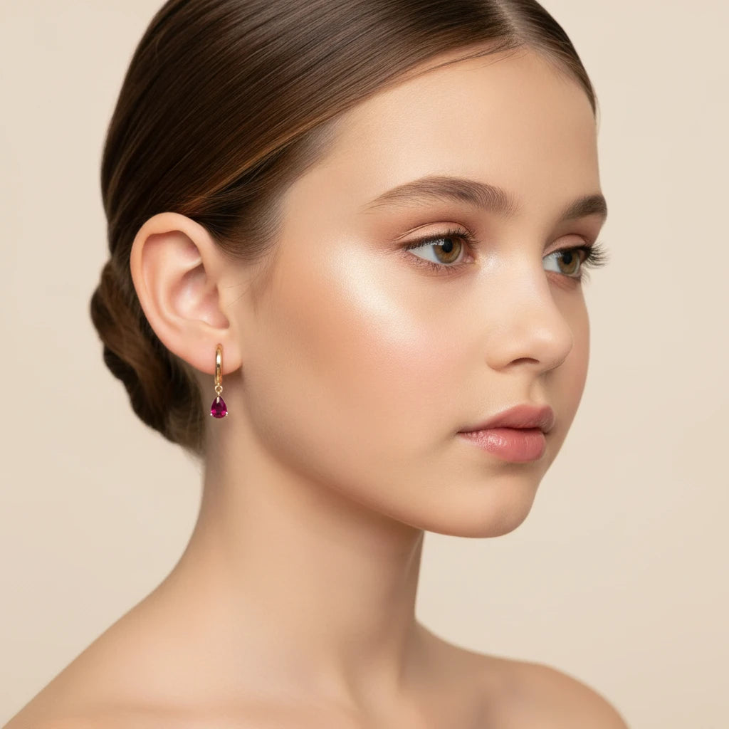 Tiny Drop Click for Kids Earrings - 18K Gold Plated