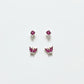 Duo Rubellite Earrings - 18K Gold Plated