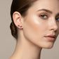 Duo Rubellite Earrings - 18K Gold Plated