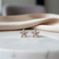 Flower Studded Zirconia Earrings - 18K Gold Plated