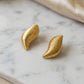 Ridge Croissant Earrings - 18K Gold Plated