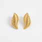 Ridge Croissant Earrings - 18K Gold Plated