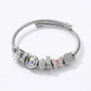 Charm Cable Bracelet - White Rhodium Plated