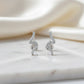 Curved Pavé Studs Earrings - 925 Silver