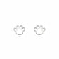 Small Pet Paw Studded Stud Earrings - 925 Silver