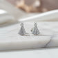 Small Our Lady Studded Stud Earrings - 925 Silver