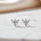 Small Butterfly Studded Stud Earrings - 925 Silver