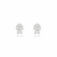 Small Girl Studded Stud Earrings - 925 Silver