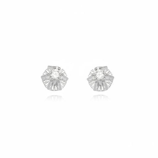 Mini Cubic Zirconia Stud Earrings - 925 Silver