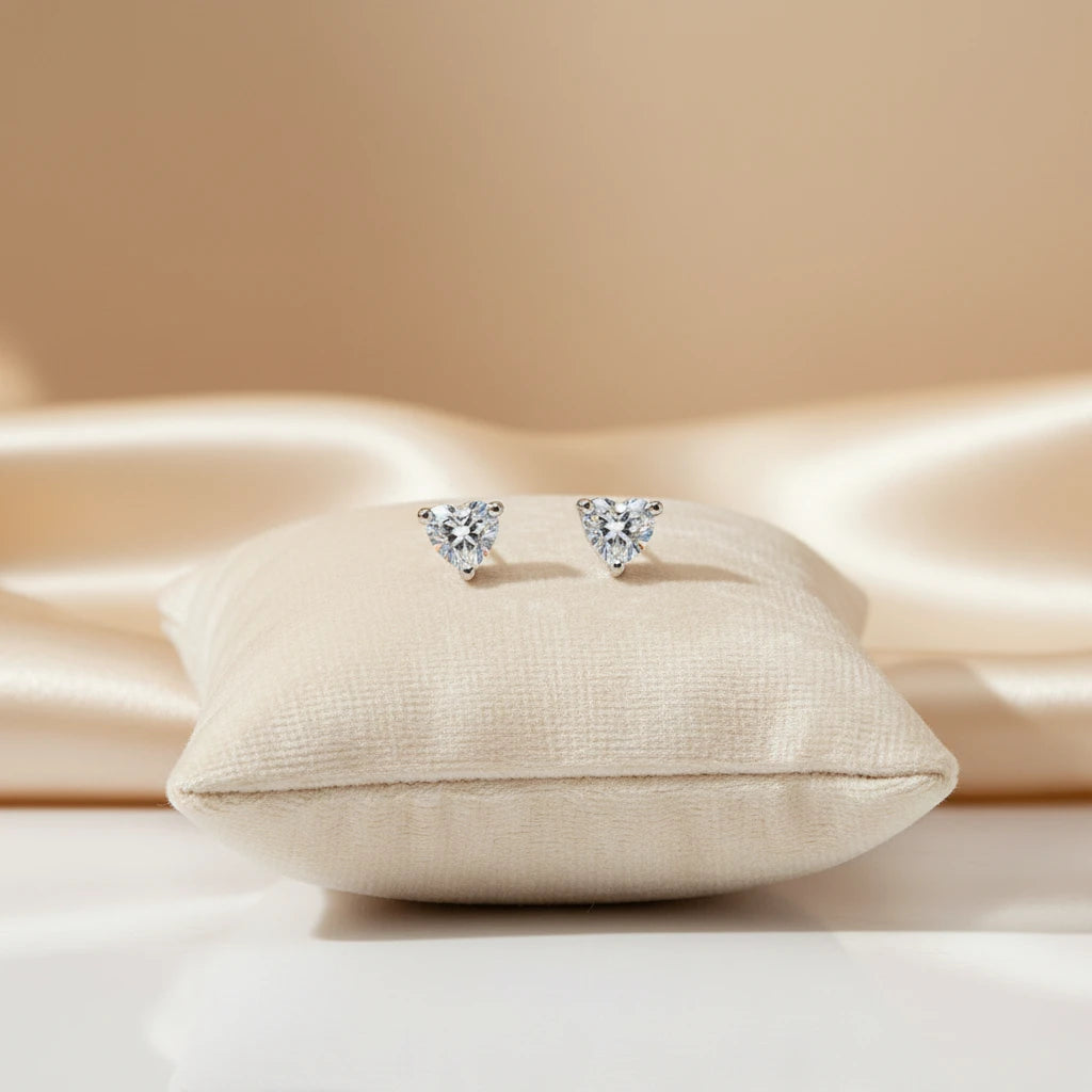 Mini Triangle Zirconia Stud Earrings - 925 Silver