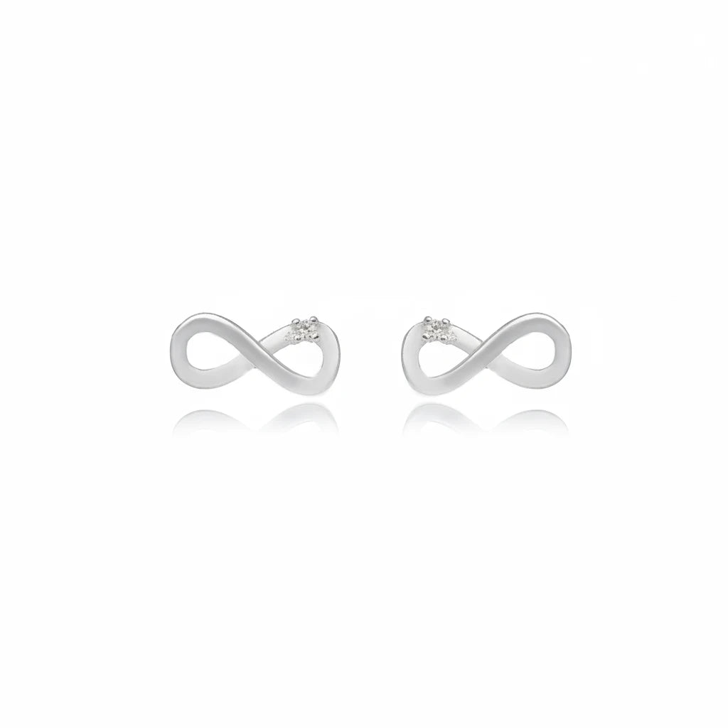 Small Infinity Stud Earrings - 925 Silver