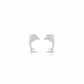 Small Dolphin Studded Stud Earrings - 925 Silver