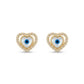 Evil Eye Studded Zirconia Heart Shape Earring - 18K Gold Plated