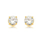 Round Cubic Zirconia Studs Earrings - 18K Gold Plated