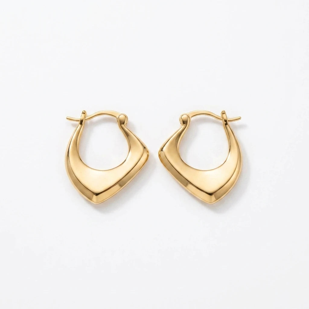 18K Gold Plated Hoops Latch Back Earrings