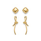 Convertible Square Dome Stud Earrings - 18K Gold Plated
