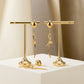 Convertible Square Dome Stud Earrings - 18K Gold Plated