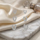Trio Heart Studded Zirconia Earrings - White Rhodium Plated