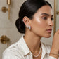 Trio Heart Studded Zirconia Earrings - White Rhodium Plated