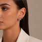 White Rhodium Plated Trio Click Hoops Earrings