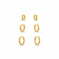 Trio Click Hoops Earrings - 18K Gold Plated