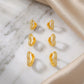 Trio Heart Studded Zirconia Earrings - 18K Gold Plated