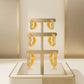 Trio Heart Studded Zirconia Earrings - 18K Gold Plated