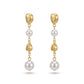 Brushed Details and Pearls Earrings - 18K Gold Plated