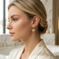 Hoops Dangling Studded Zirconia Heart Earrings - 18K Gold Plated