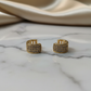 Click Thick Hoops Studded Zirconia Earrings - 18K Gold Plated