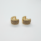 Click Thick Hoops Studded Zirconia Earrings - 18K Gold Plated