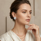 Maxi Round Cubic Zirconia Studs Earrings - 18K Gold Plated