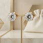 Maxi Round Cubic Zirconia Studs Earrings - 18K Gold Plated