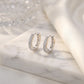 Small Hoop Click Studded Zirconia Earrings - 925 Silver