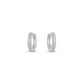Small Hoop Click Studded Zirconia Earrings - 925 Silver