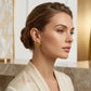 Curved Heart Shape Stud Earrings - 18K Gold Plated