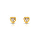 Delicate Heart Zirconia Stud Earrings - 18K Gold Plated