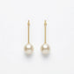 Pearl Bar Stud Earrings - 18K Gold Plated