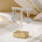 Hoops Dangling Studded Zirconia Heart Earrings - White Rhodium Plated