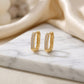 Rectangle Click Hoops Earrings - 18K Gold Plated