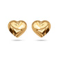 Maxi Organic Texture Heart Shape Stud Earrings - 18K Gold Plated
