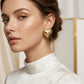 Maxi Organic Texture Heart Shape Stud Earrings - 18K Gold Plated