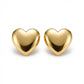 Polished Heart Stud Earrings - 18K Gold Plated