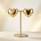 Polished Heart Stud Earrings - 18K Gold Plated
