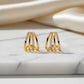 Ear Jacket Studded Zirconia Earrings - 18K Gold Plated