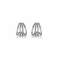 Ear Jacket Studded Zirconia Earrings - White Rhodium Plated