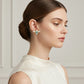 Stone Stud Butterfly Earrings - 18K Gold Plated