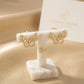 Studded Zirconia Butterfly Stud Earrings - 18K Gold Plated