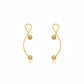 Double Pearl Open Hoop Earrings - 18K Gold Plated