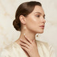 Double Pearl Open Hoop Earrings - 18K Gold Plated
